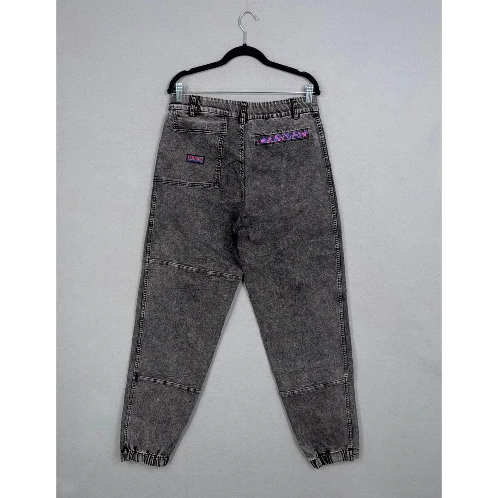 Pit Viper Mens Medium Gray Acid Wash Sport Denim Jogger Pants Streetwear Y2K